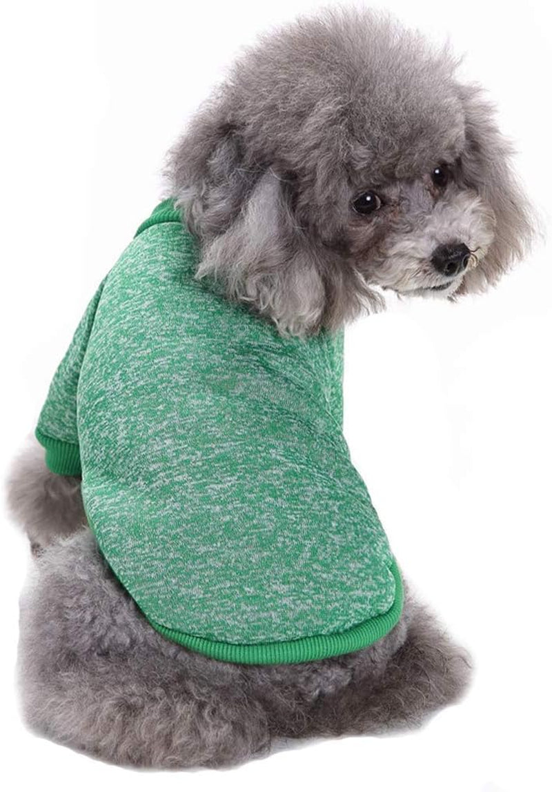 Pet Dog Sweater Warm Dog Pajamas Soft Cat Sweater Puppy Clothes Small Dogs Sweater Winter Doggie Sweatshirt (L, Green)