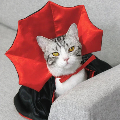 Pet Vampire Cape – Hauntingly Cute Halloween Costume for Cats &amp; Small Dogs