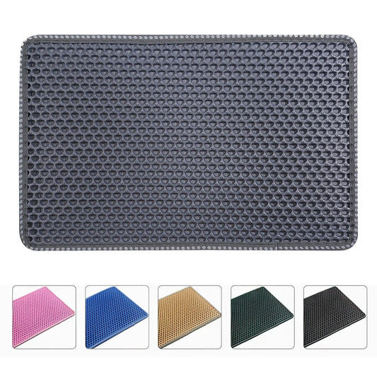 Double Layer anti Tracking Waterproof Cat Litter Trapping Mat Gray