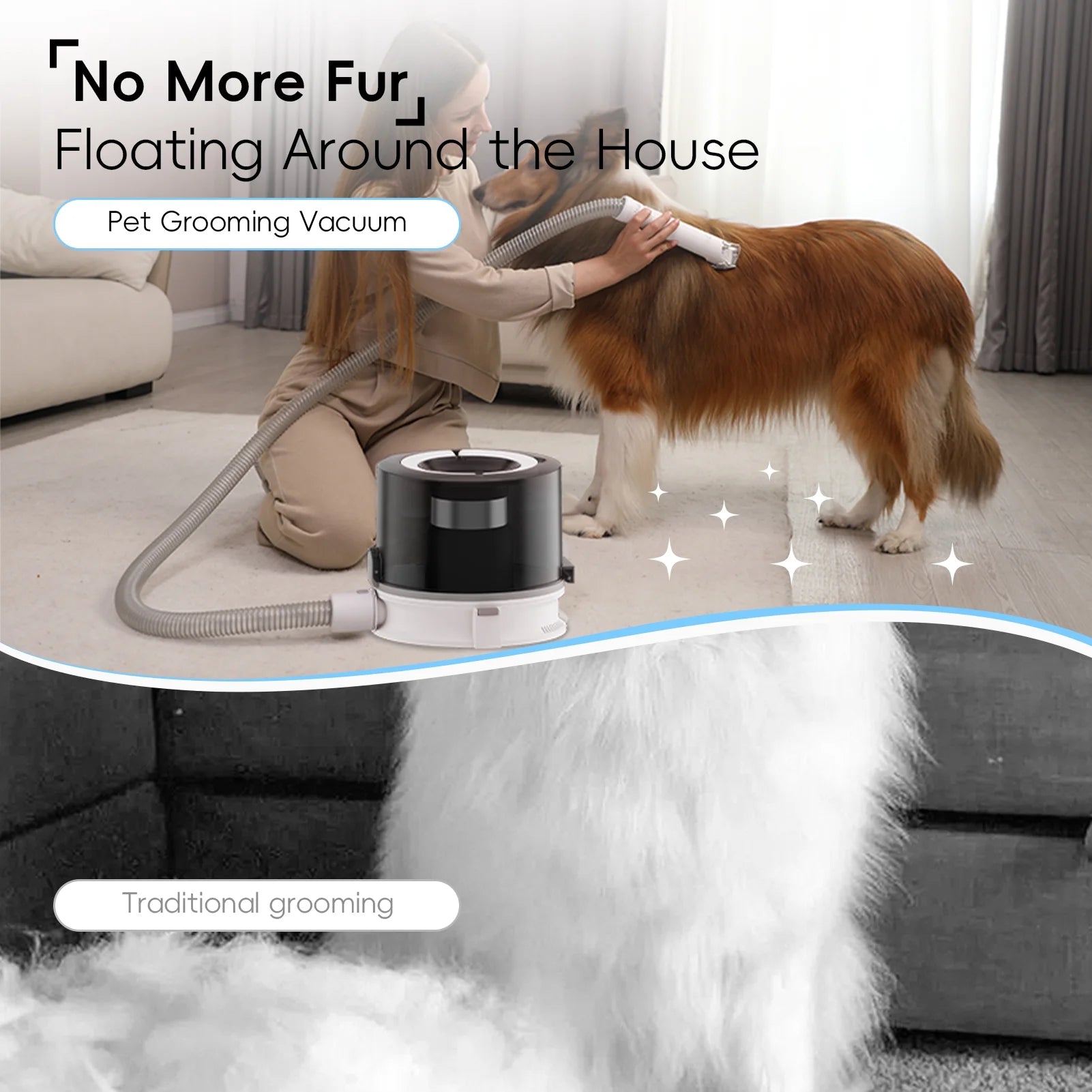 , Dog Hair Vacuum with 3 Modes, 5 in 1 Kit, 3L Large Dustbin, Low Noise