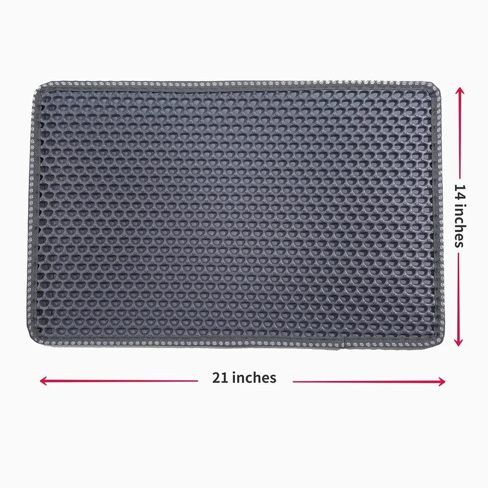 Double Layer anti Tracking Waterproof Cat Litter Trapping Mat Gray