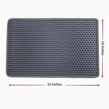 Double Layer anti Tracking Waterproof Cat Litter Trapping Mat Gray