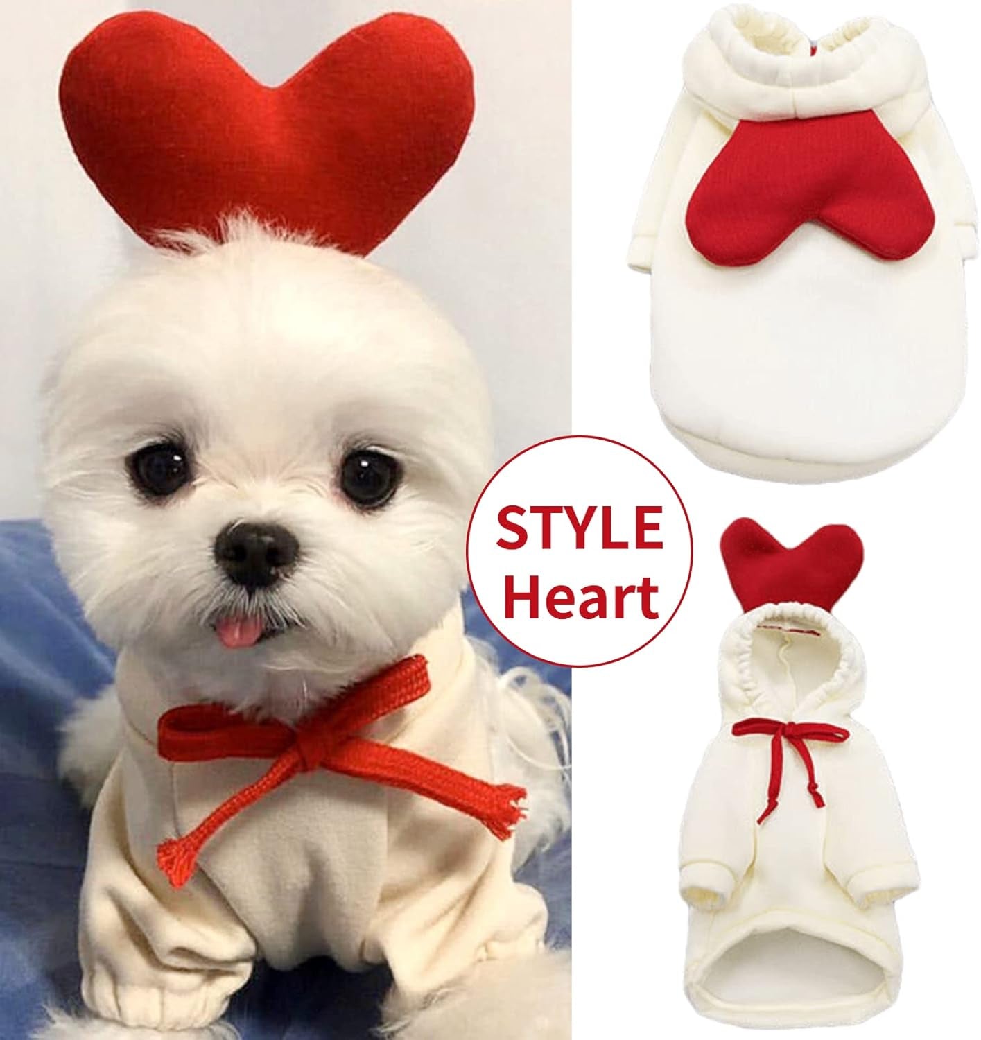 Dog Frog Hoodie Sweatshirts Puppy Sweaters for Small Dogs Boy Girl for 1Lb To17.6Lb Dogs - Winter Fall Dog Clothes for Chihuahua Doggie Pet Cat Warm Fleece Coat Outfit (Frog + Elk + Heart, X-Small)