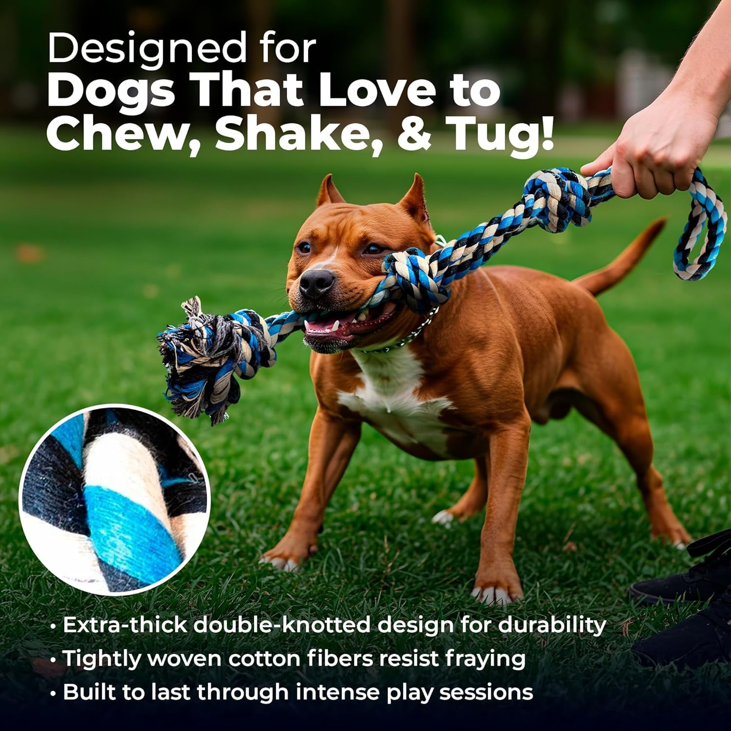 Large Dog Rope Toy for Large Dogs - 23.5" Dog Tug of War Toy - Durable Big Pull Rope for Aggressive Chewers & Teething Puppies