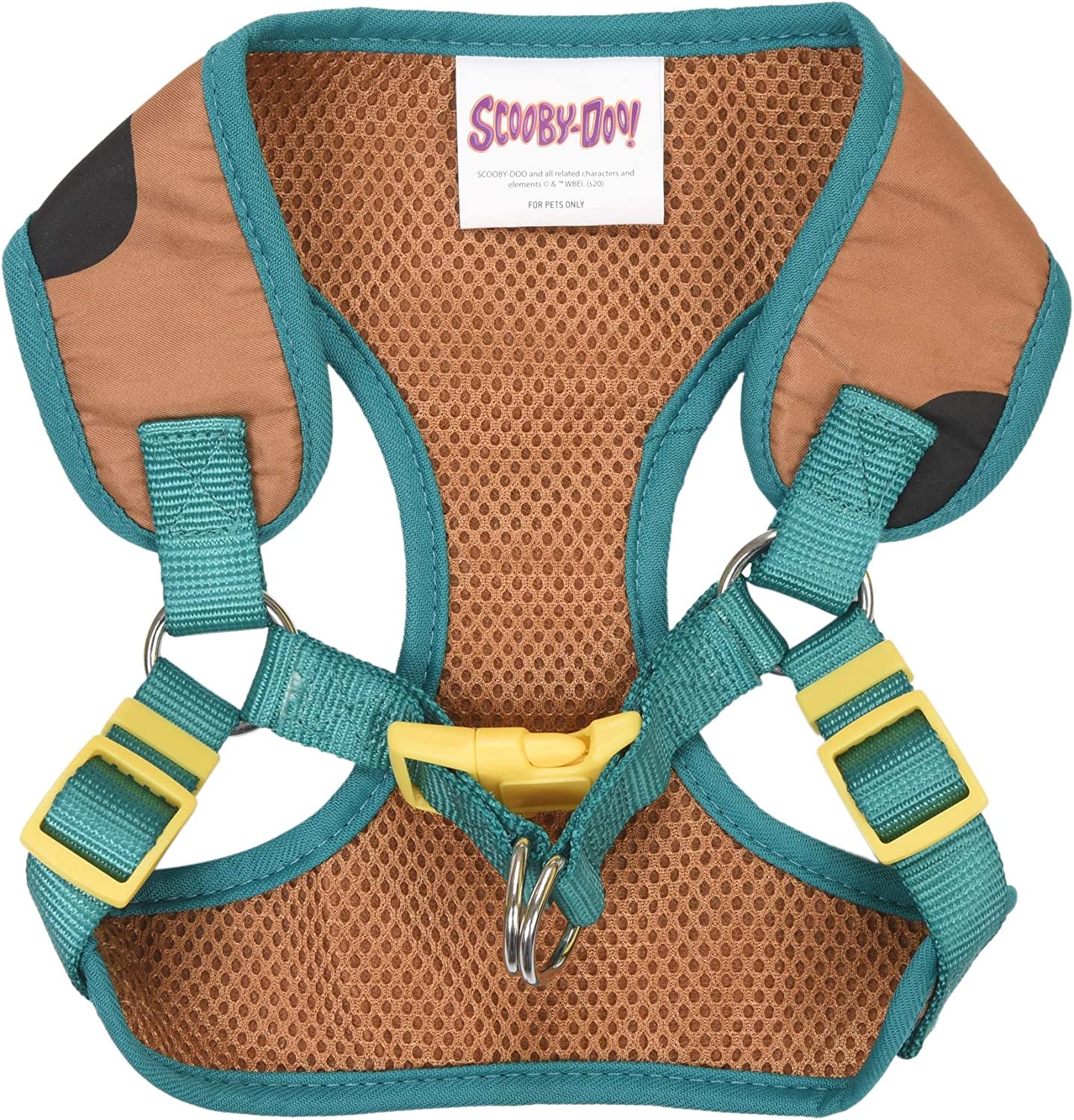 Scooby Doo Dog Harness, Medium - Soft and Comfortable - Warner Brothers Scooby Doo No Pull Tan and Blue Dog Harness - Cute Dog Harnesses for Medium Dogs