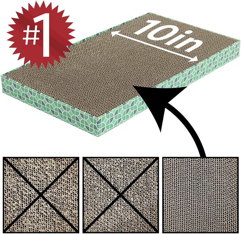 Corrugate Cat Scratch Pad, Cat Non-Stick Litter Scoop, Cat Litter Mats, Cat Litter Box Kit RED 18 X 10 X 1.5 Inches