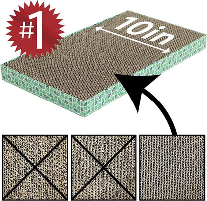 Corrugate Cat Scratch Pad, Cat Non-Stick Litter Scoop, Cat Litter Mats, Cat Litter Box Kit RED 18 X 10 X 1.5 Inches