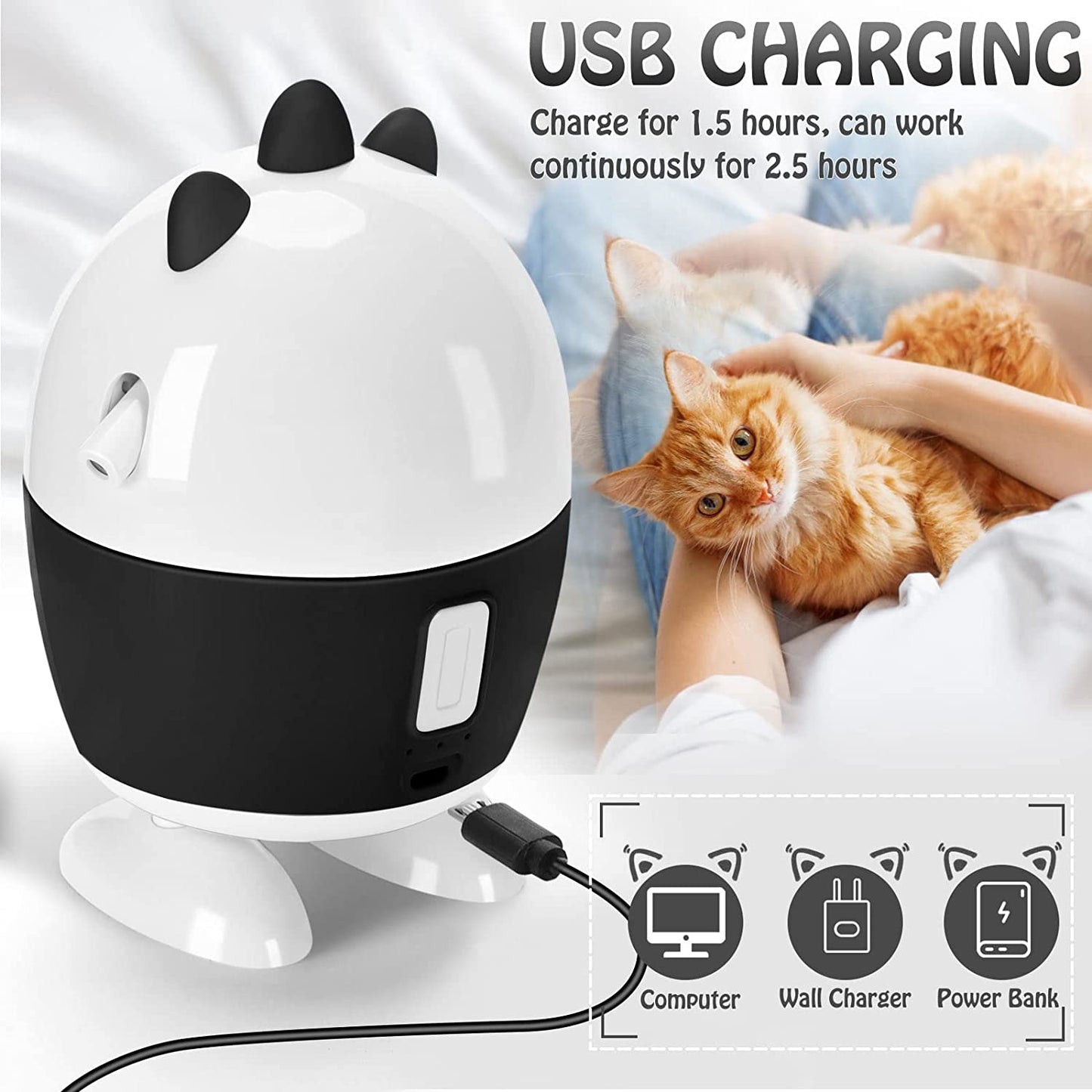 Cat Toys Interactive, Cat Light Toy and Cat Feather Toys 2 in 1, Recharge Cat Exercise Toys for Indoor Cats Automatic Cat Toys Interactive for Kitten