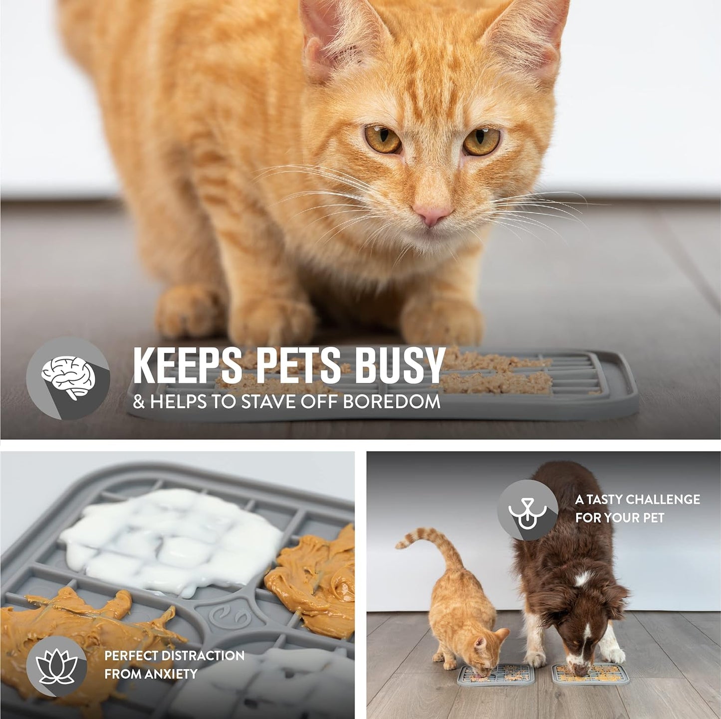 IQ Treat Mat Dog Lick Mat, Dog Slow Feeder or Cat Licking Mats ( Cat Slow Feeder, Dog Licking Mat, Cat Puzzle Feeder & Dog Enrichment and Anxiety Soother for Small Medium or Large Dogs)