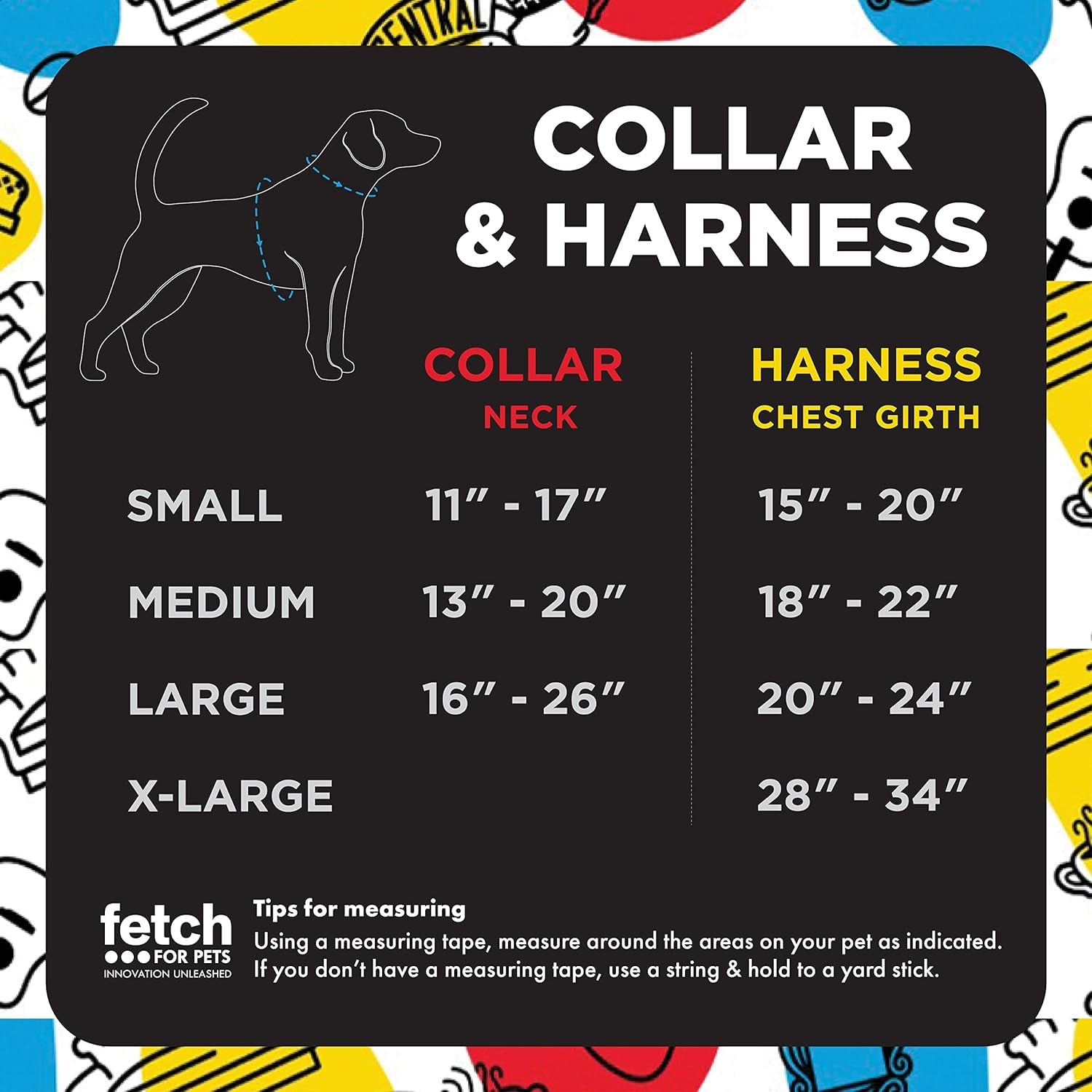 Friends TV Show Iconic Graphics Dog Harness for Small Dogs (S) | Black No-Pull Harness with D-Ring | Machine Washable Friends Merch