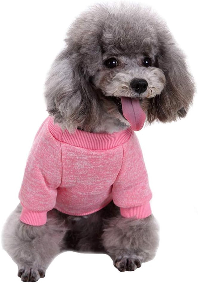Pet Dog Classic Knitwear Sweater Warm Winter Puppy Pet Coat Soft Sweater Clothing for Small Dogs (S, Pink)