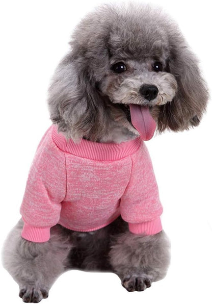 Pet Dog Classic Knitwear Sweater Warm Winter Puppy Pet Coat Soft Sweater Clothing for Small Dogs (S, Pink)