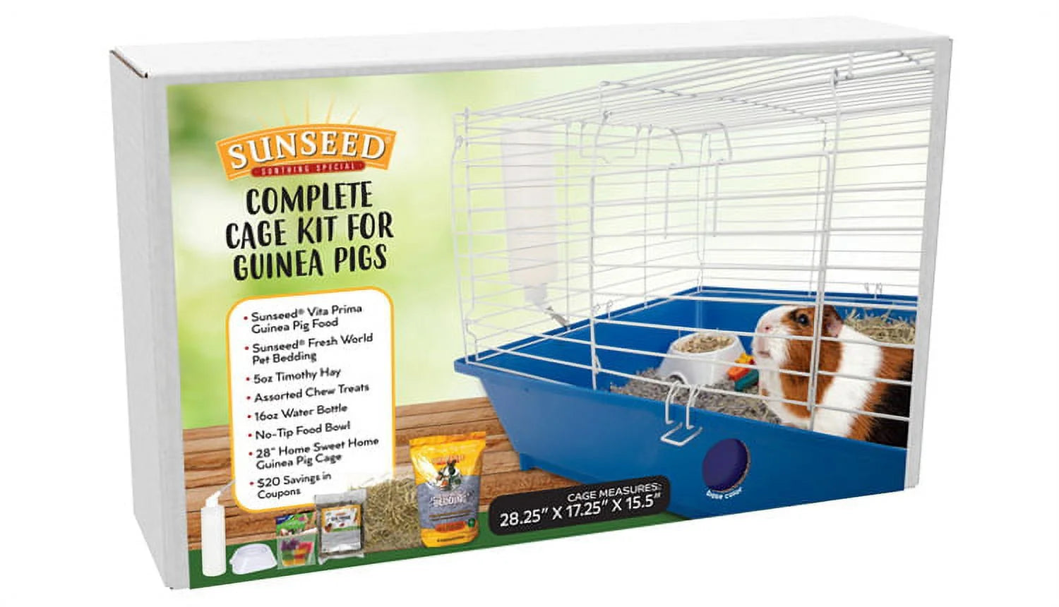 Ware Sweet Home Sunseed Guinea Pig Cage Starter Kit, Assorted Colors (1 Pack)