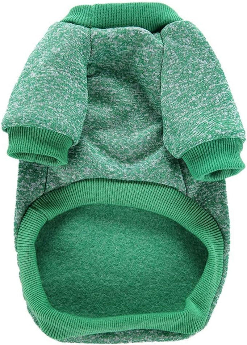 Pet Dog Sweater Warm Dog Pajamas Soft Cat Sweater Puppy Clothes Small Dogs Sweater Winter Doggie Sweatshirt (L, Green)
