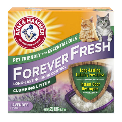 (4 Pack)  Forever Fresh Clumping Cat Litter, Lavender Essential Oils, Multi-Cat, 20 Lb