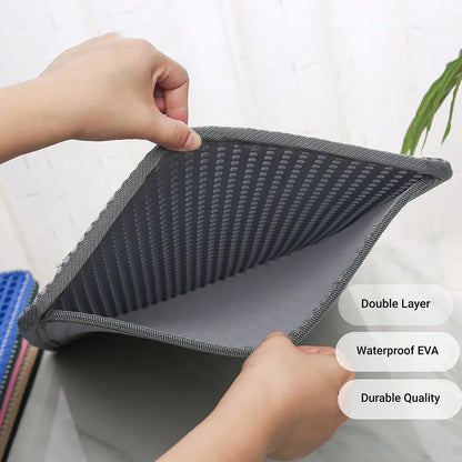 Double Layer anti Tracking Waterproof Cat Litter Trapping Mat Gray