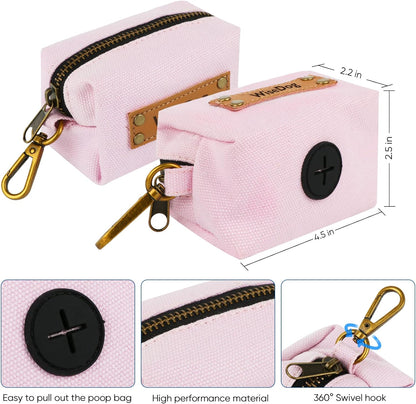 Dog Collar and Leash Set, Waterproof Adjustable Puppy Collars with Cute Tag 6FT Dog Leash with Poop Bag for Small Medium Large Dogs (M, Pale Pinkish Purple)