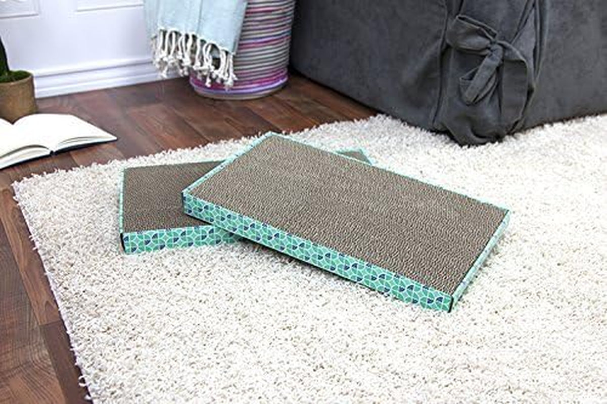 Corrugate Cat Scratch Pad, Cat Non-Stick Litter Scoop, Cat Litter Mats, Cat Litter Box Kit RED 18 X 10 X 1.5 Inches