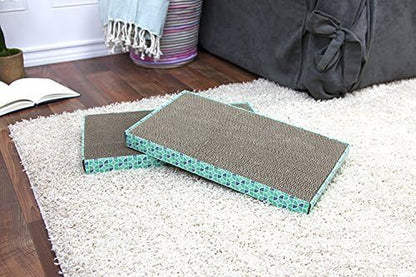 Corrugate Cat Scratch Pad, Cat Non-Stick Litter Scoop, Cat Litter Mats, Cat Litter Box Kit RED 18 X 10 X 1.5 Inches