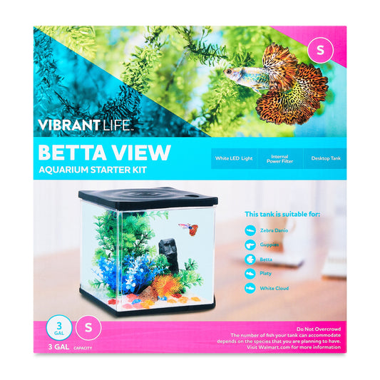 Betta View Aquarium Starter Kit, 3 Gallon