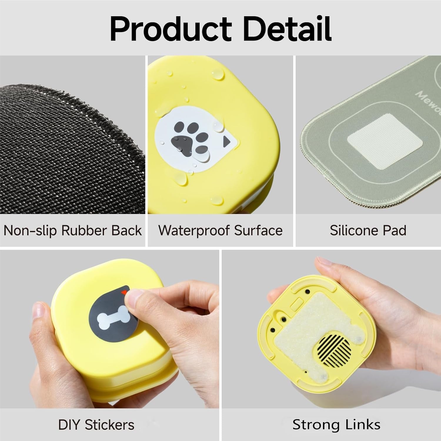 Dog Buttons for Communication Starter Pack Recordable Dog Talking Buttons Set Dog Training Speaking Buttons Dog Clicker with Mat & Stickers (4 Packs-Rubber Mat)