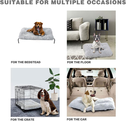 Dog Bed, Dog Crate Bed, Washable Dog Crate Pad, Fulffy Kennel Pad, Anti-Slip Dog Crate Mat for Large Medium Small Dogs (M, Gray)