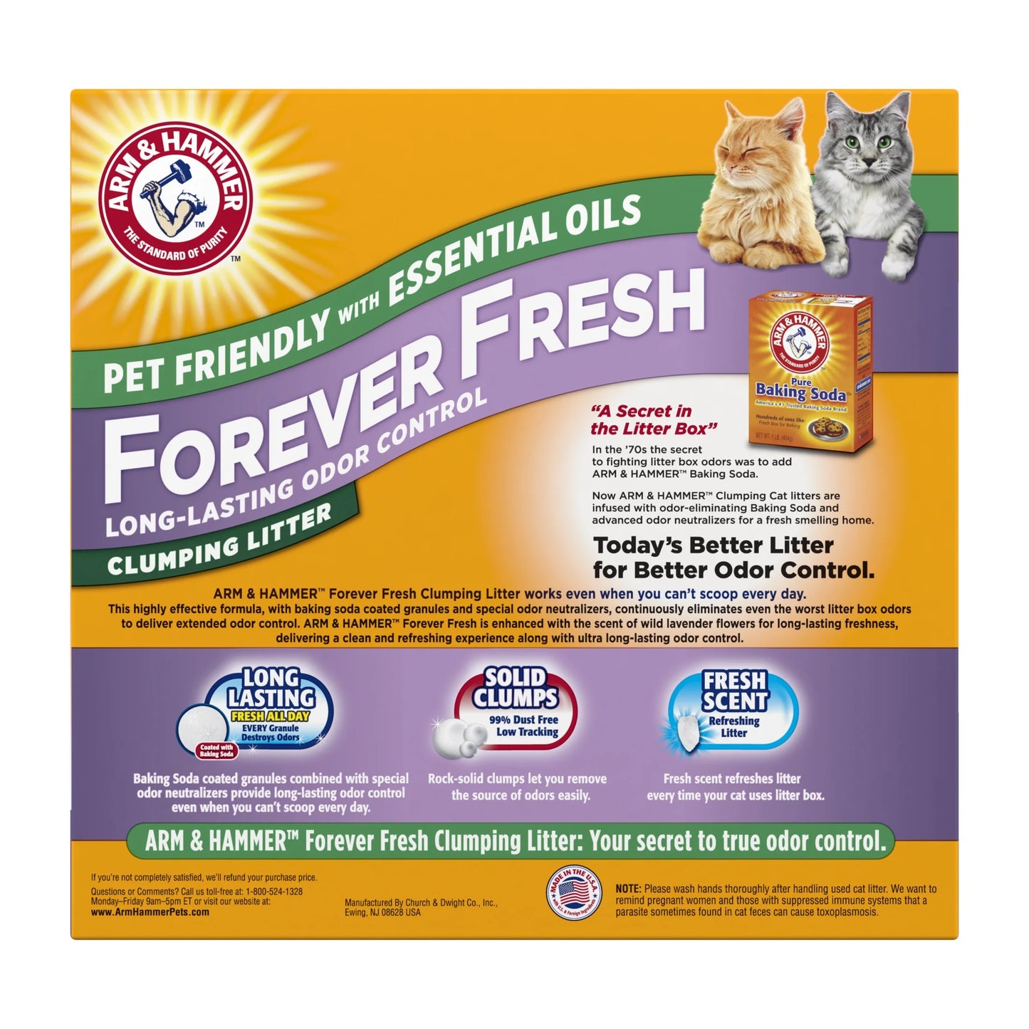 (4 Pack)  Forever Fresh Clumping Cat Litter, Lavender Essential Oils, Multi-Cat, 20 Lb