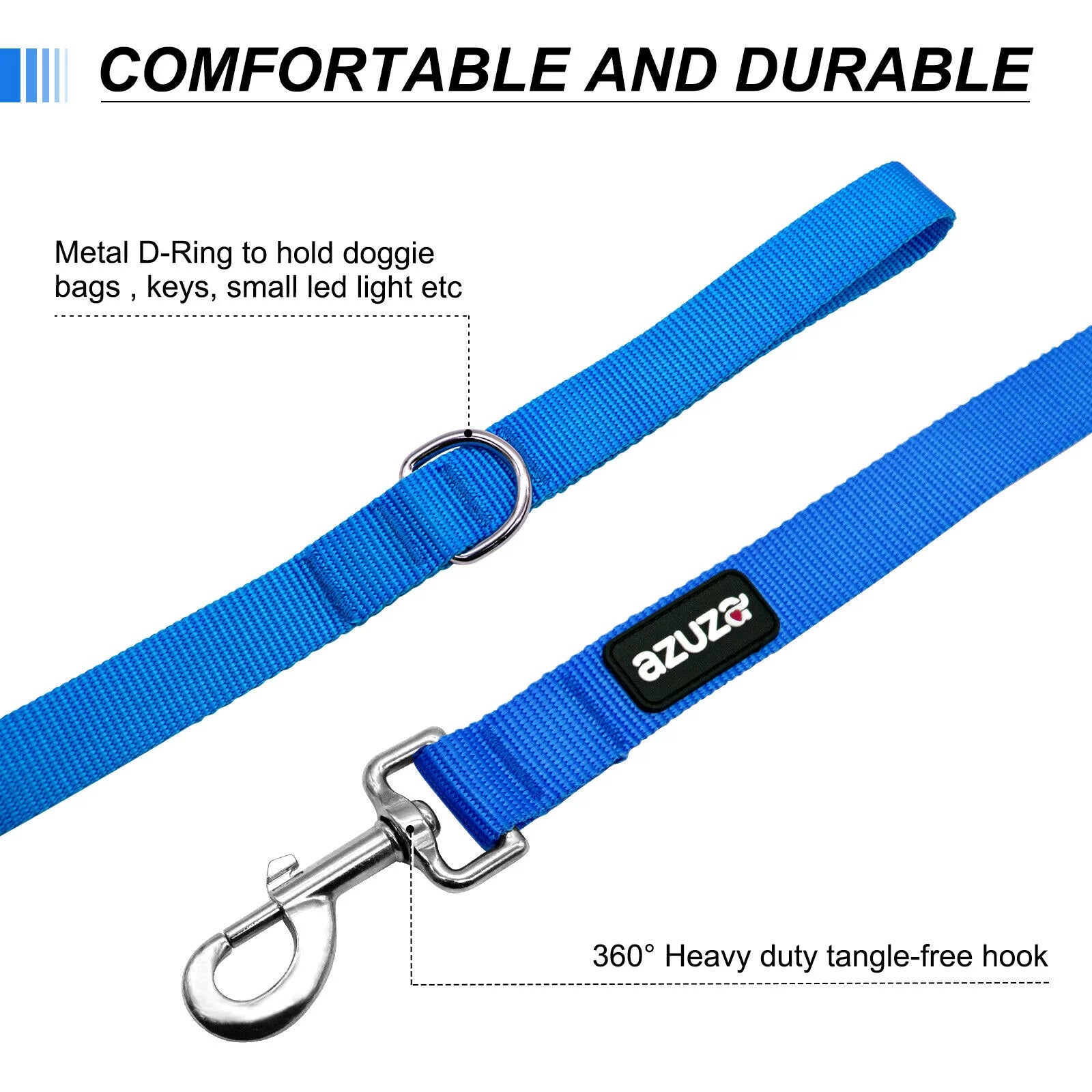 3 Pack Nylon Dog Leashes Strong & Durable Basic Leash 4/5/6 FT