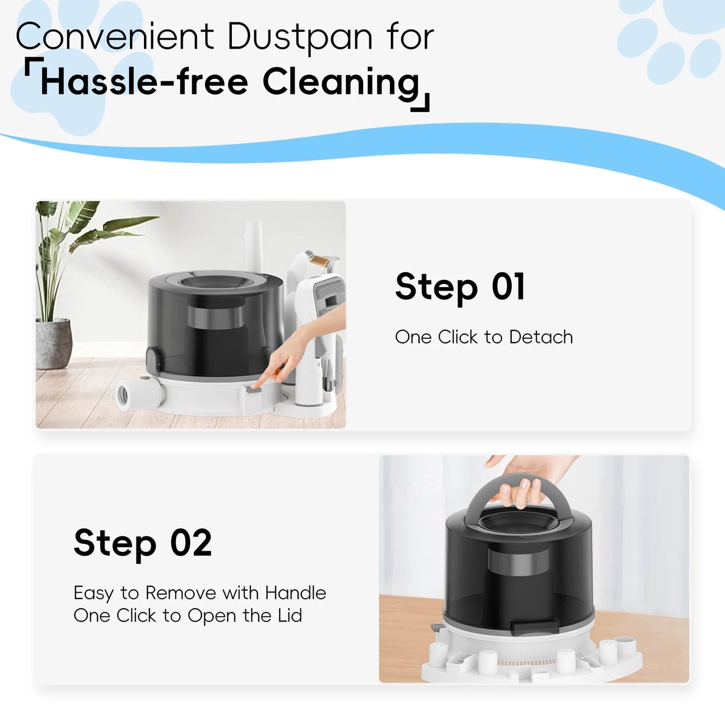 , Dog Hair Vacuum with 3 Modes, 5 in 1 Kit, 3L Large Dustbin, Low Noise