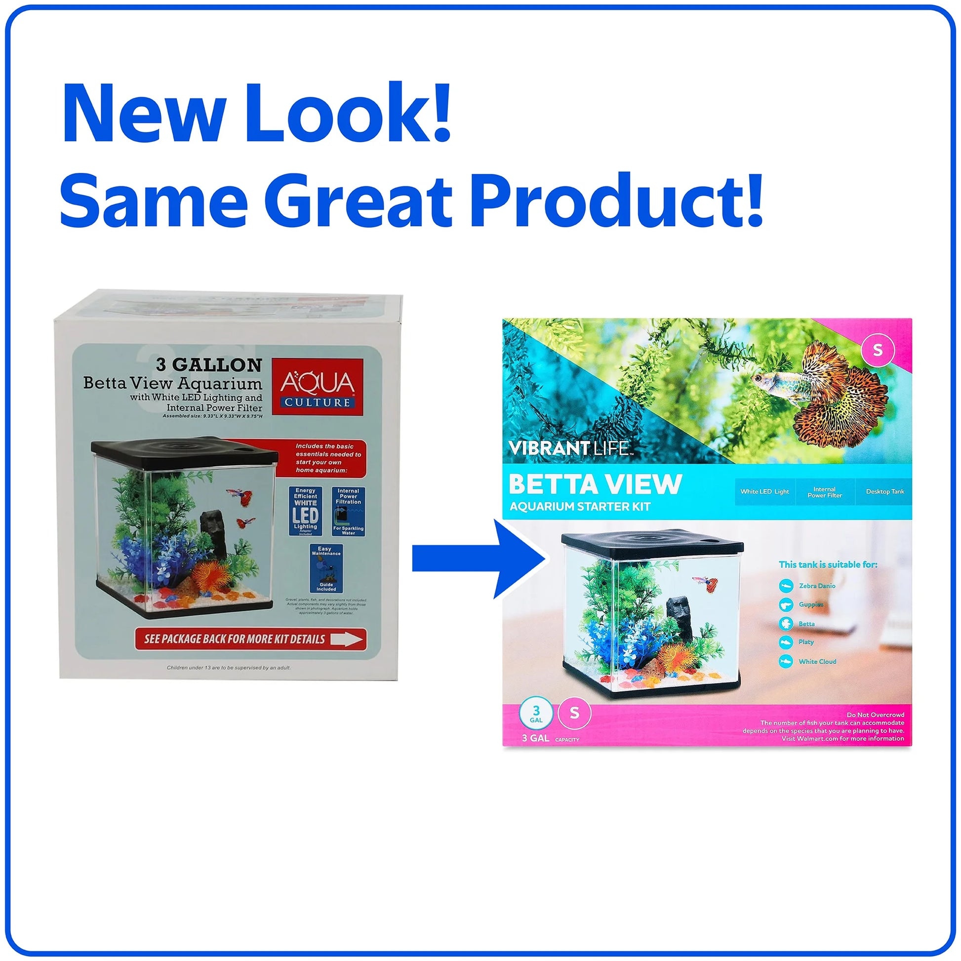 Betta View Aquarium Starter Kit, 3 Gallon
