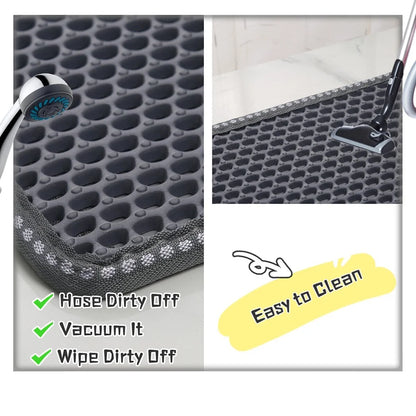 Double Layer anti Tracking Waterproof Cat Litter Trapping Mat Gray