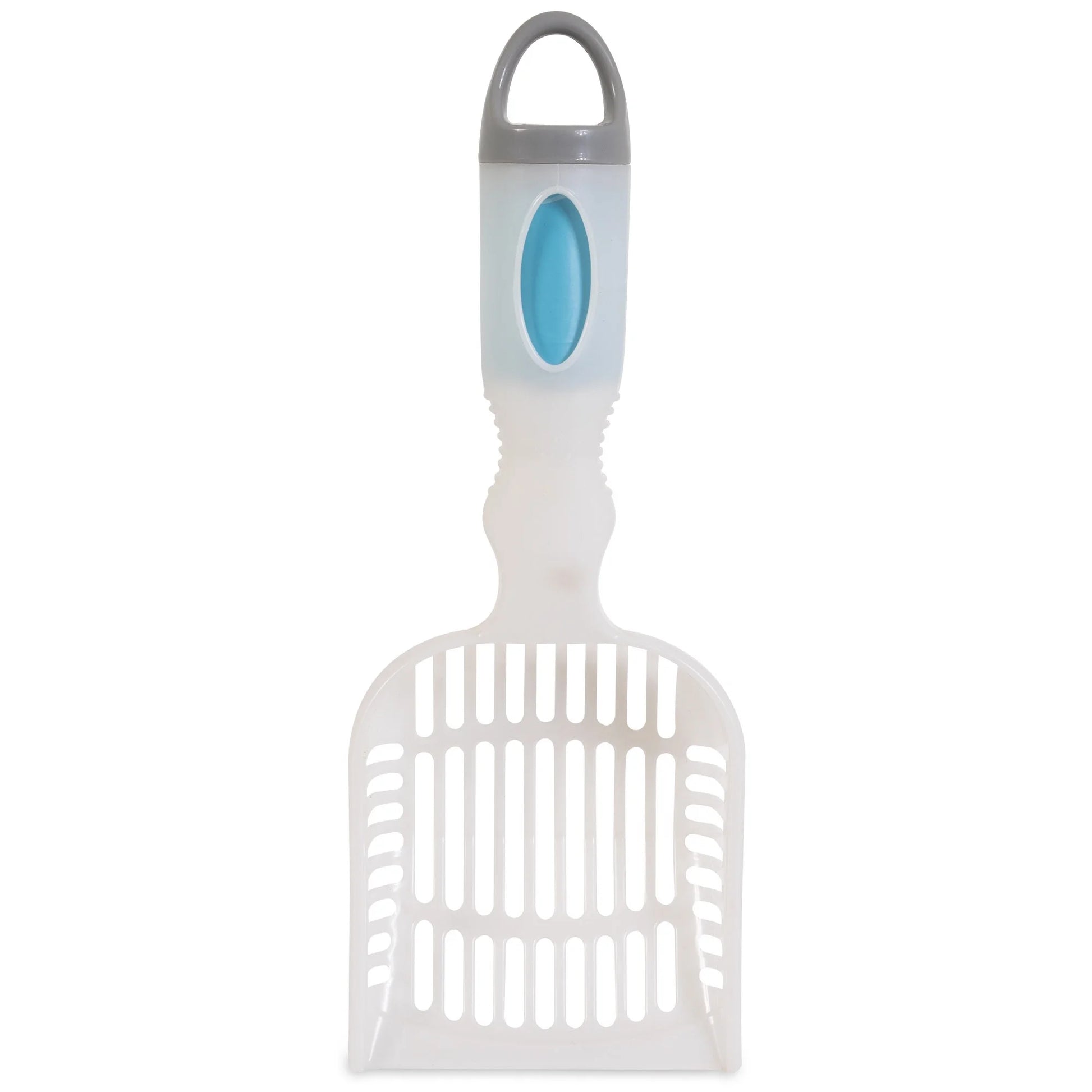 Deluxe 2-In-1 Plastic Cat Litter Scoop with Built-In Waste Bag Dispenser in Handle, 15 Fresh Scent Disposable Waste Bags Included, Assorted Colors