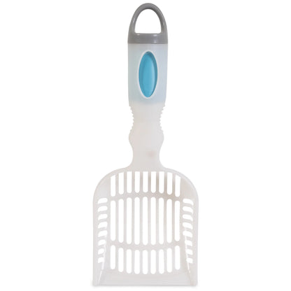 Deluxe 2-In-1 Plastic Cat Litter Scoop with Built-In Waste Bag Dispenser in Handle, 15 Fresh Scent Disposable Waste Bags Included, Assorted Colors