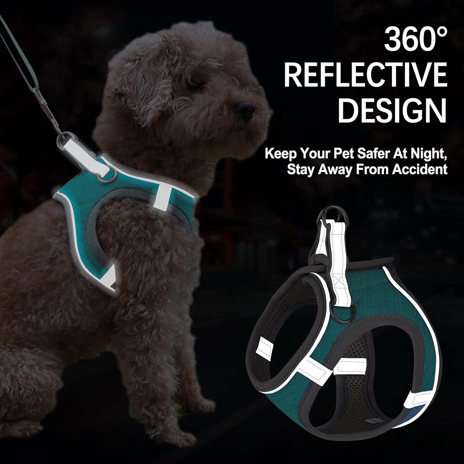Small Dog Harness, Puppy Harness, Adjustable Leash and Collar Set for Small Dogs, Dog Vest Harness, Soft Dog Harness for Small Medium Puppy, Baby Blue XXS