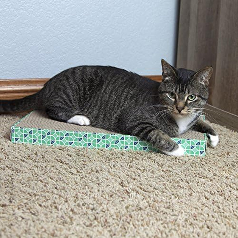 Corrugate Cat Scratch Pad, Cat Non-Stick Litter Scoop, Cat Litter Mats, Cat Litter Box Kit RED 18 X 10 X 1.5 Inches