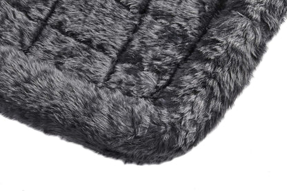 XS Dog Bed – Gray Faux Fur Bolster, Ultra-Soft and Machine Washable, Fits 22-Inch Crates and Carriers, for Small Dogs and Cats