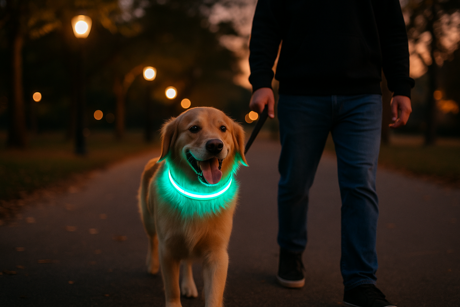 Lifestyle evening walk scene